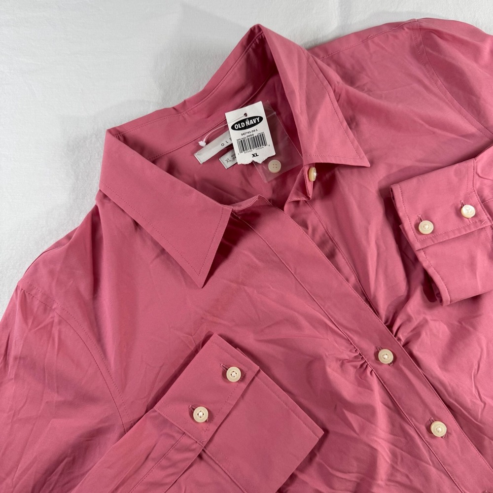 NWT Old Navy Women's Size‎ XL Pink Long Sleeve Button Down Shirt 547791-04-1